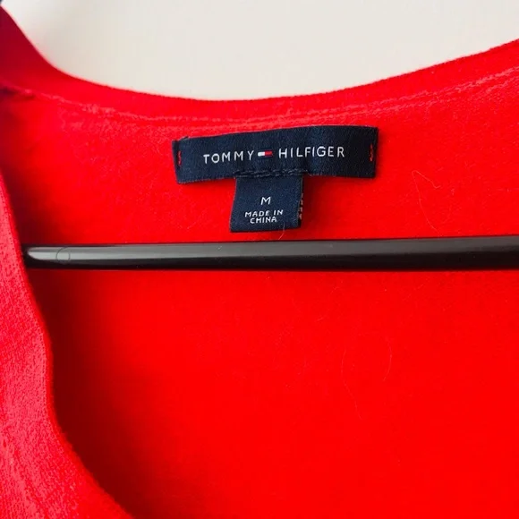 Tommy Hilfiger Red V-Cut Long-Sleeve Shirt Comfy - Picture 2 of 3